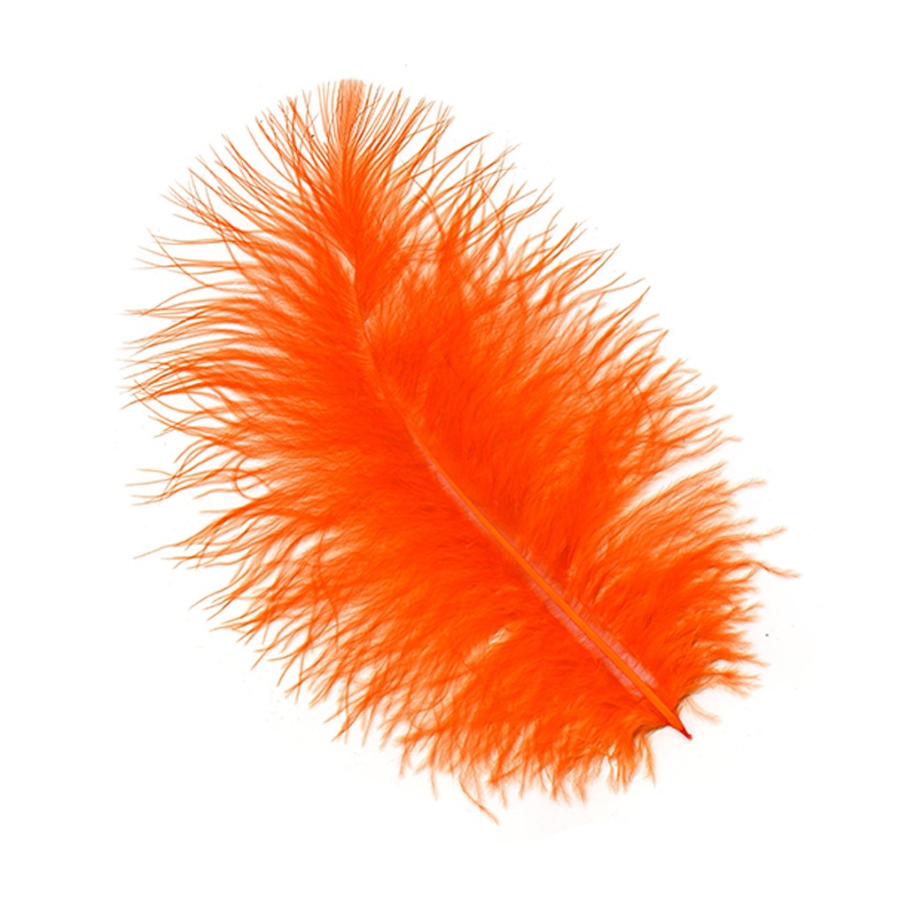 Loose Turkey Marabou Feathers 3-8’’ Dyed - Orange -.25 oz - Turkey Feathers