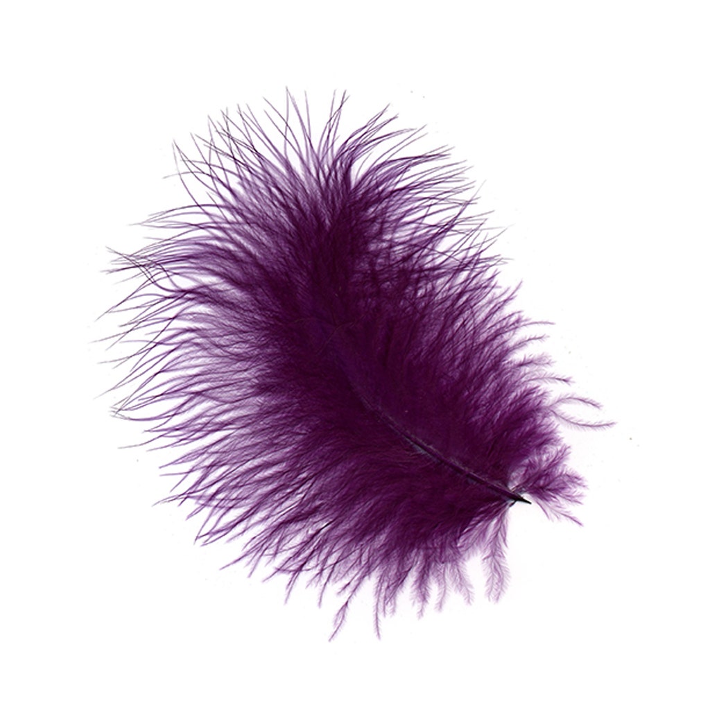 Loose Turkey Marabou Feathers 3-8’’ Dyed - Purple - 1/4 lb. bulk - Turkey Feathers