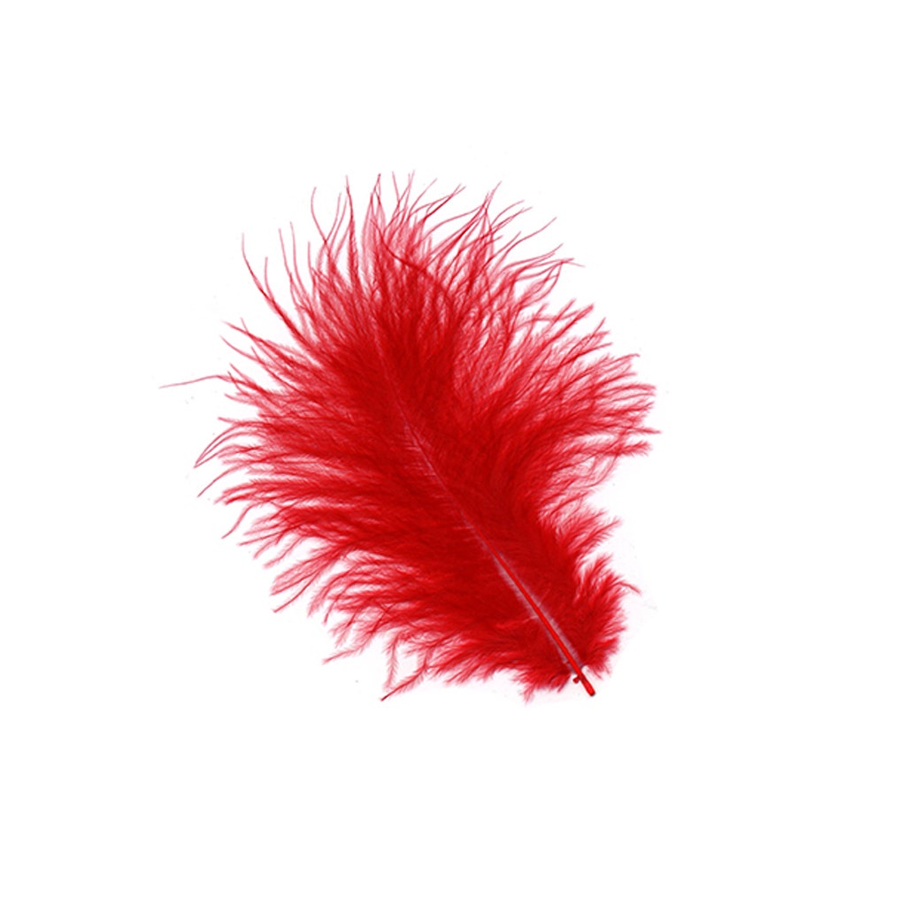 Loose Turkey Marabou Feathers 3-8’’ Dyed - Red - 1/4 lb. bulk - Turkey Feathers