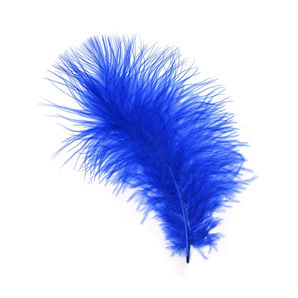 Loose Turkey Marabou Feathers 3-8’’ Dyed - Royal -.25 oz - Turkey Feathers