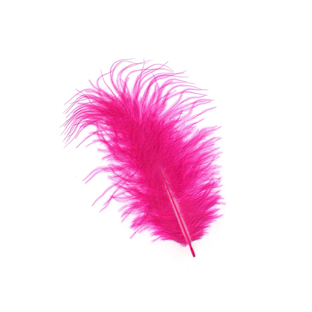 Loose Turkey Marabou Feathers 3-8’’ Dyed - Shocking Pink - 1/4 lb. bulk - Turkey Feathers