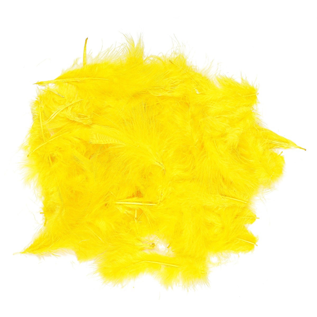 Loose Turkey Marabou Feathers 3-8’’ Dyed - Yellow - 1 lb. bulk - Turkey Feathers