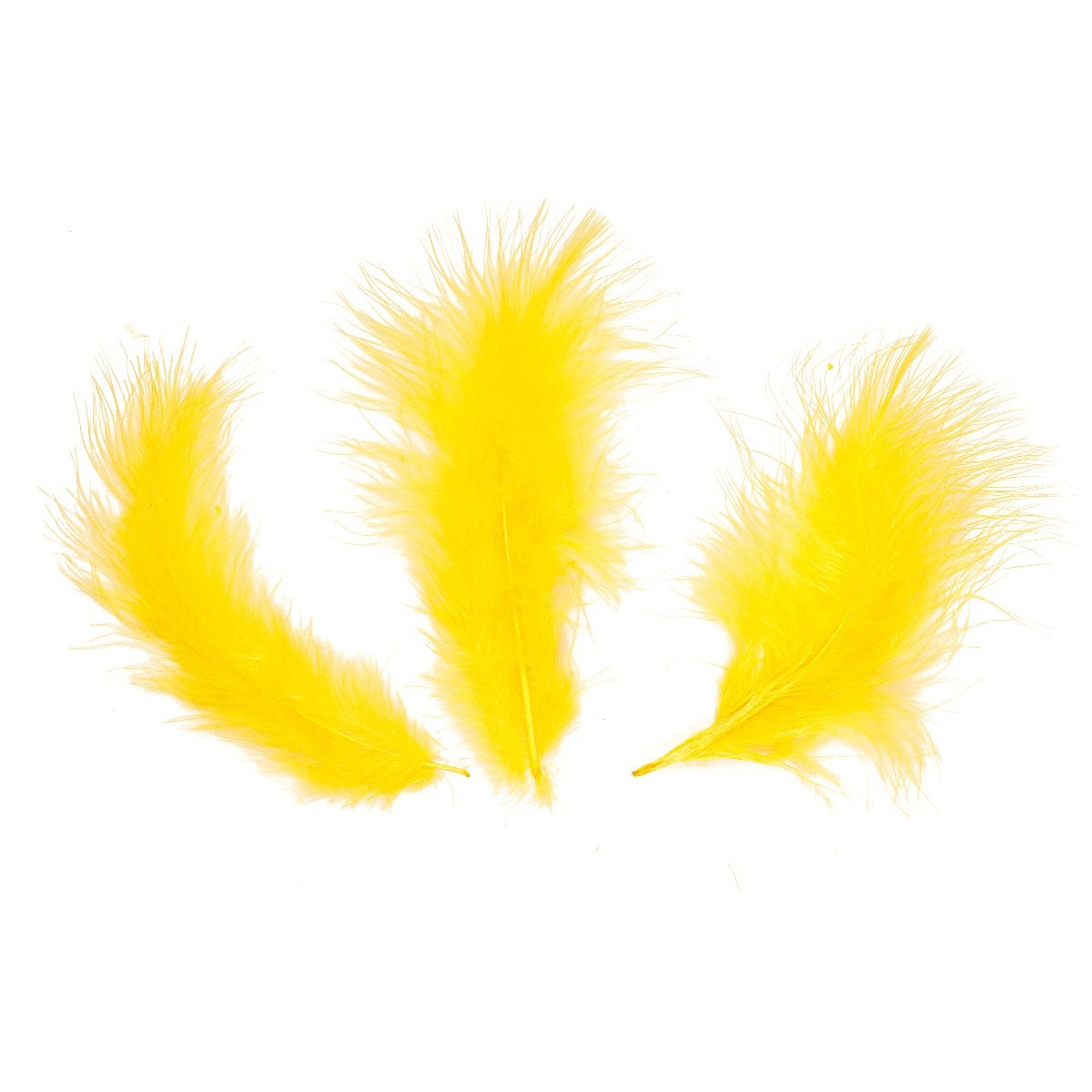 Loose Turkey Marabou Feathers 3-8’’ Dyed - Yellow - Turkey Feathers