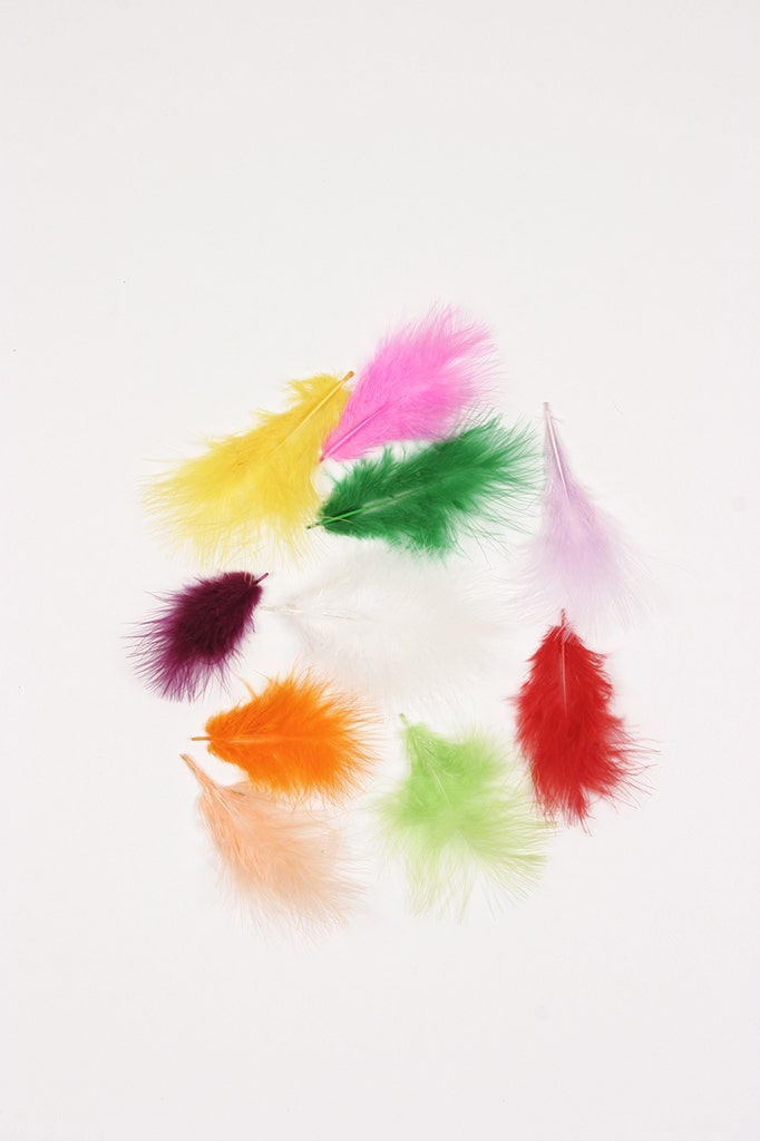 Loose Turkey Marabou Mix Dyed - Assorted Mix - Feathers