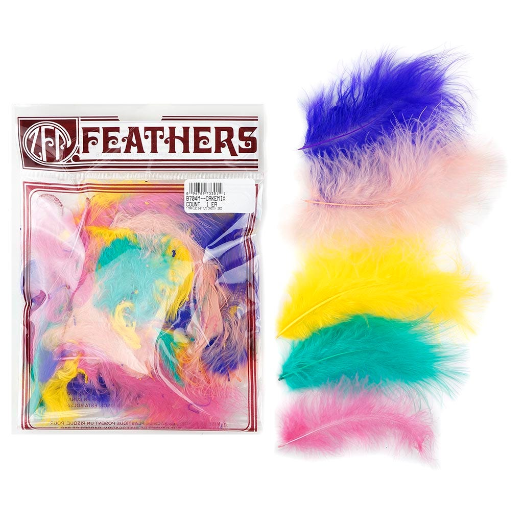 Loose Turkey Marabou Mix Dyed - Cake Mix - Feathers