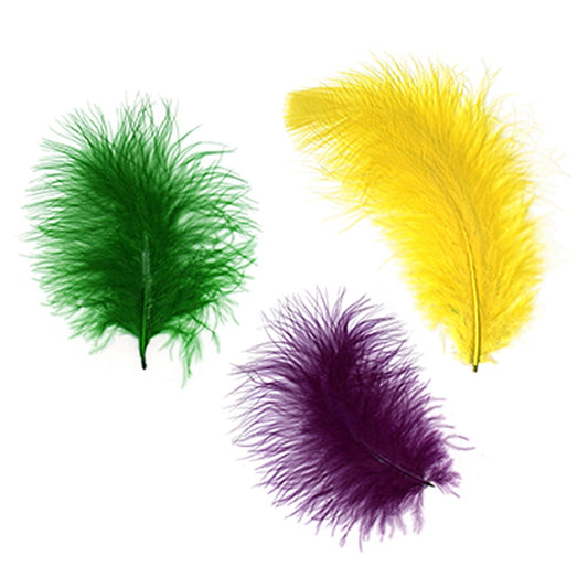 Loose Turkey Marabou Mix Dyed - Mardigras Mix - Feathers