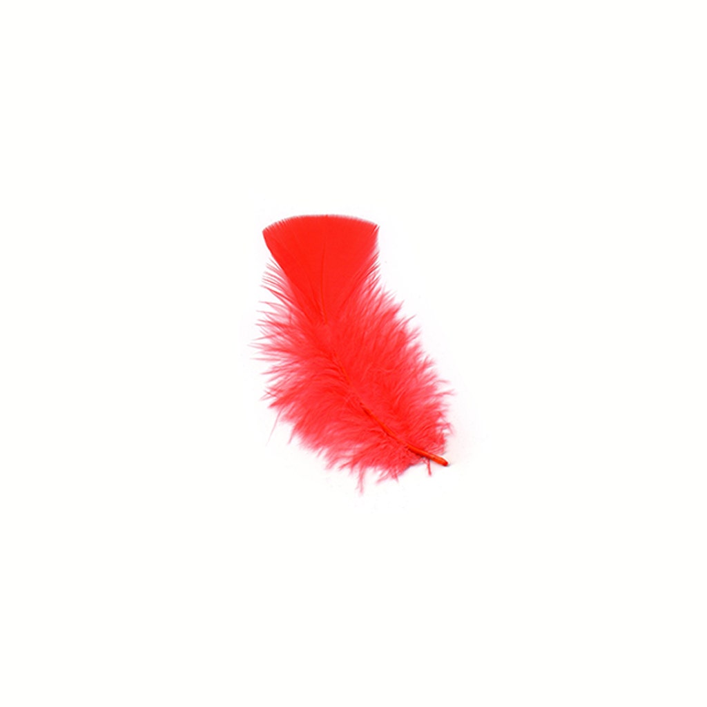 Loose Turkey Plumage Feathers - 1/4 lb - Hot Orange - Feathers