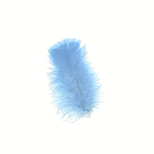 Loose Turkey Plumage Feathers - 1/4 lb - Light Blue - Feathers