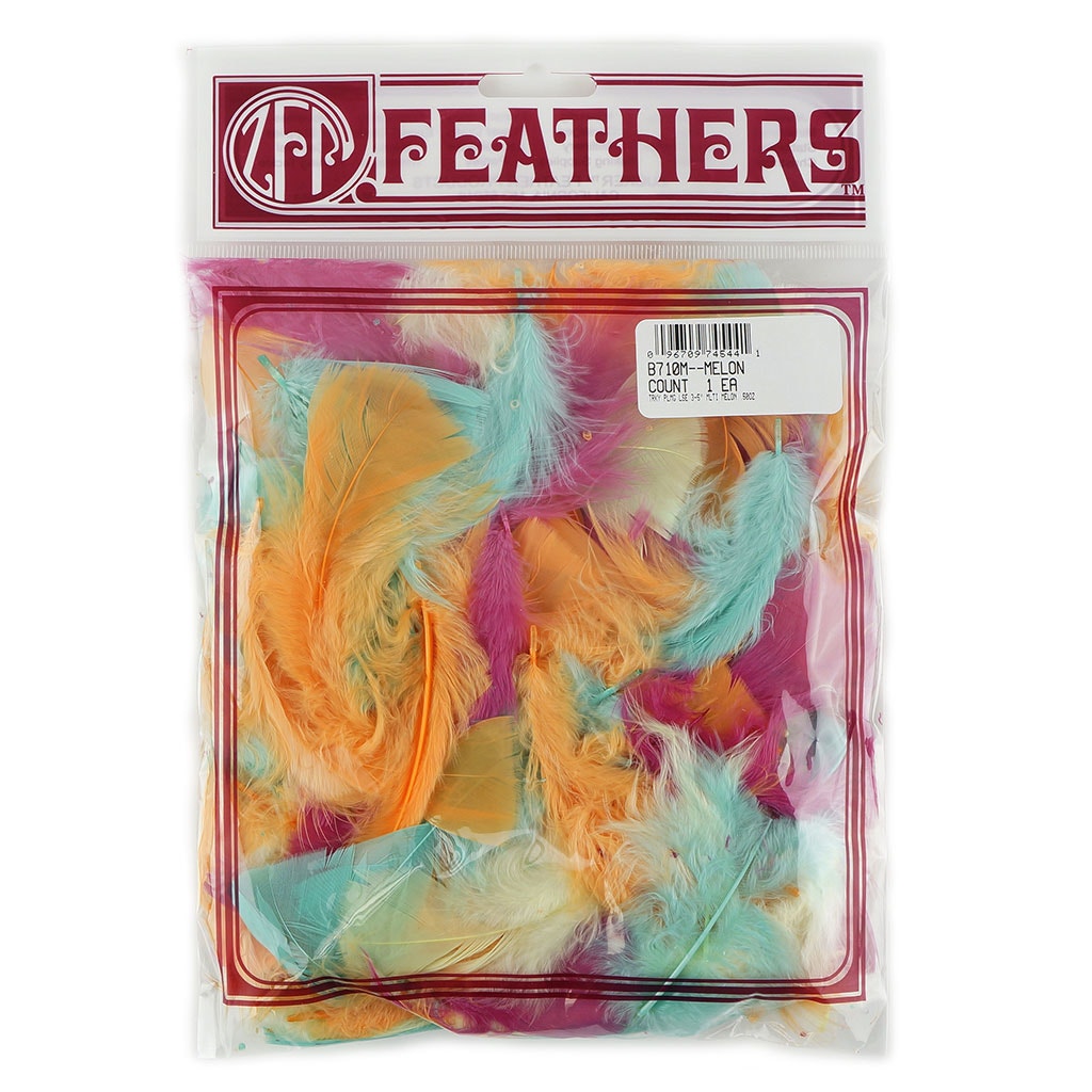 Loose Turkey Plumage Mix Dyed Feathers - Melon - Feathers