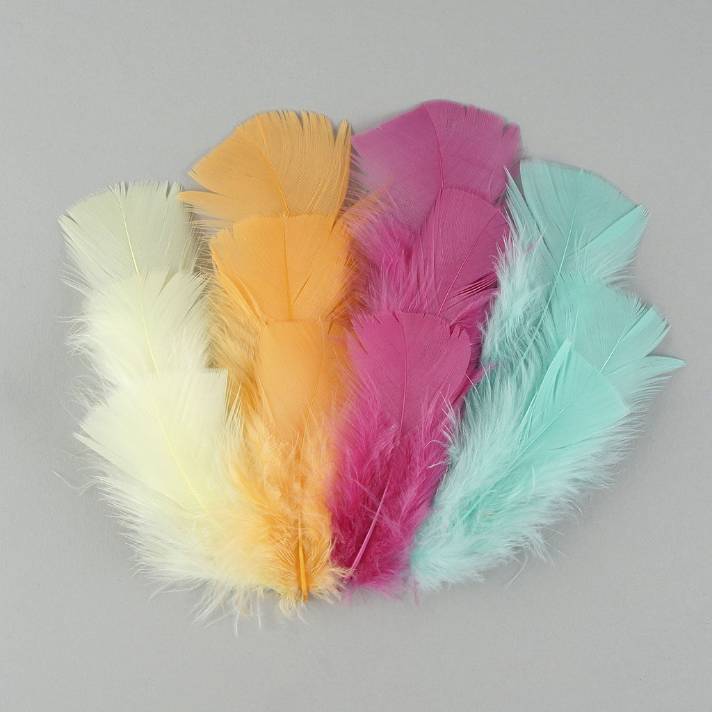 Loose Turkey Plumage Mix Dyed Feathers - Melon - Feathers