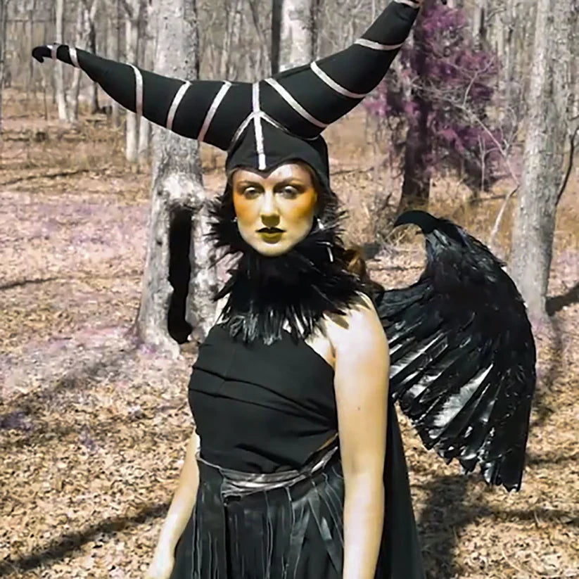 Maleficent Inspired Black Feather Wing Black Angel Halloween