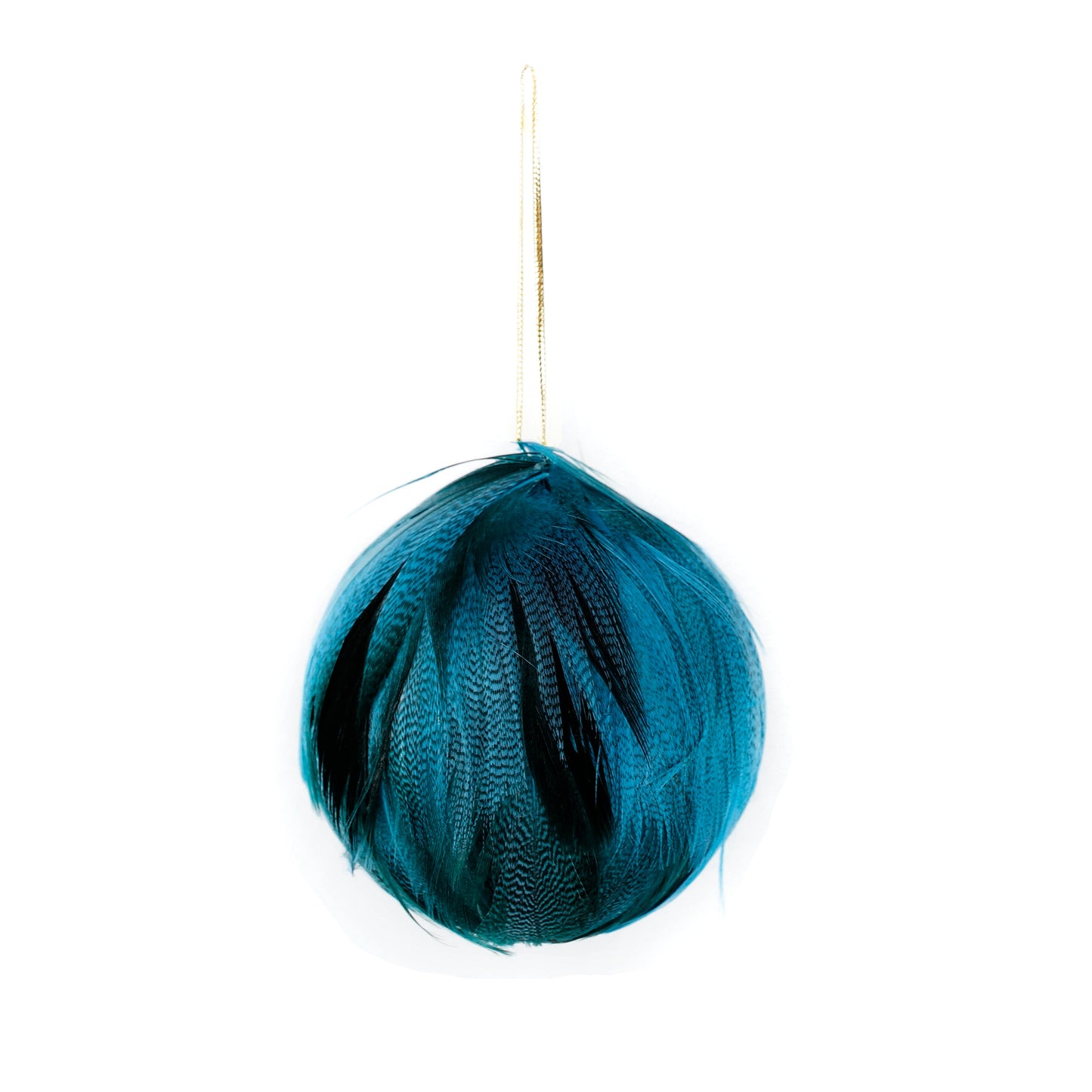 Mallard Duck Feather Ornament - Dyed 3’’ ball Dark Turquoise - Feathers