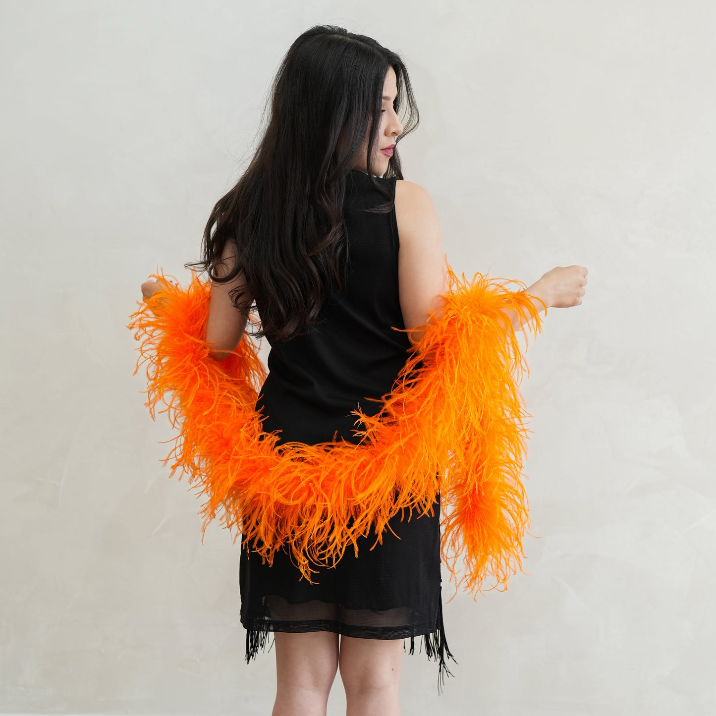 Mango Orange 2 Ply Ostrich Feather Boa - Ostrich Boa