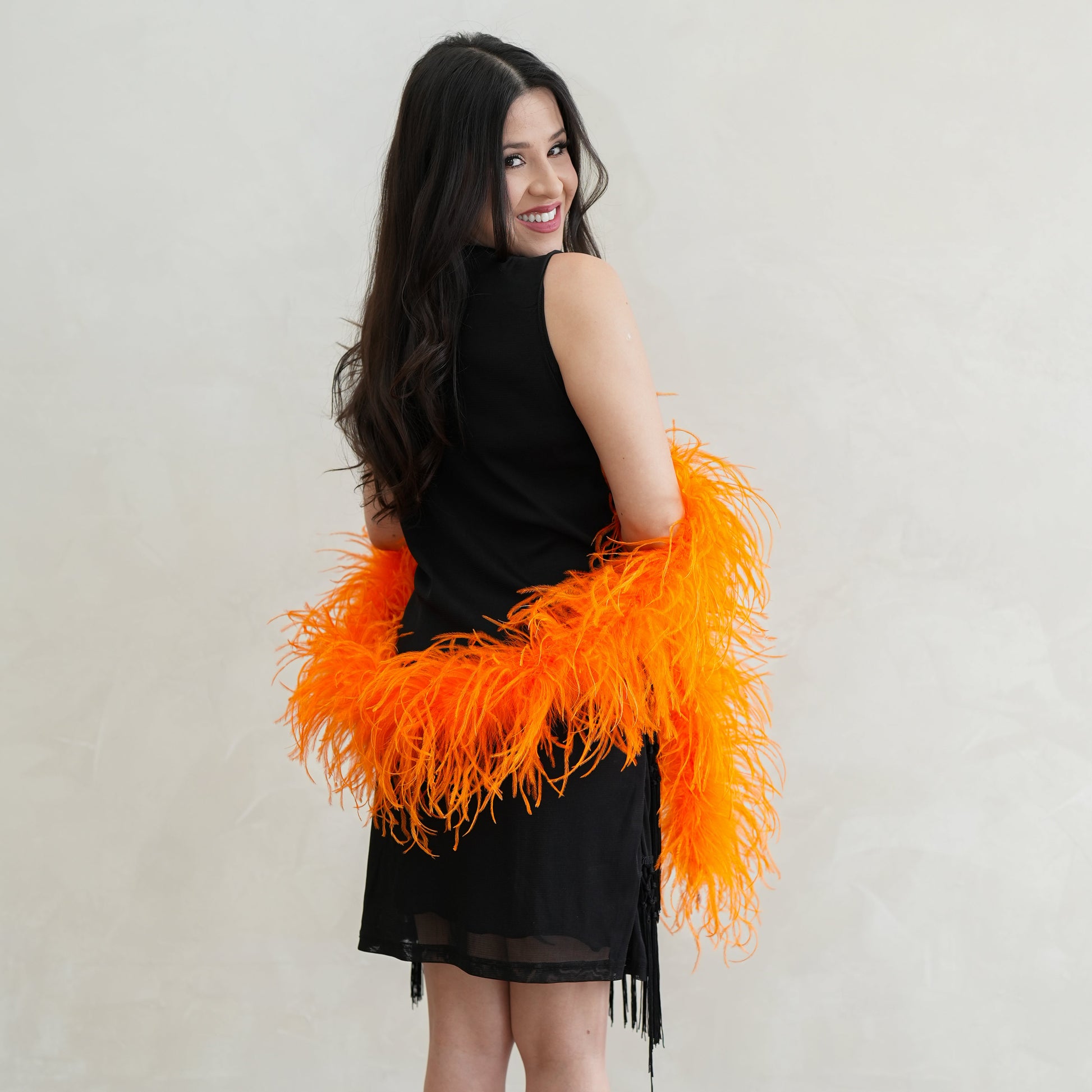 Mango Orange 2 Ply Ostrich Feather Boa - Ostrich Boa