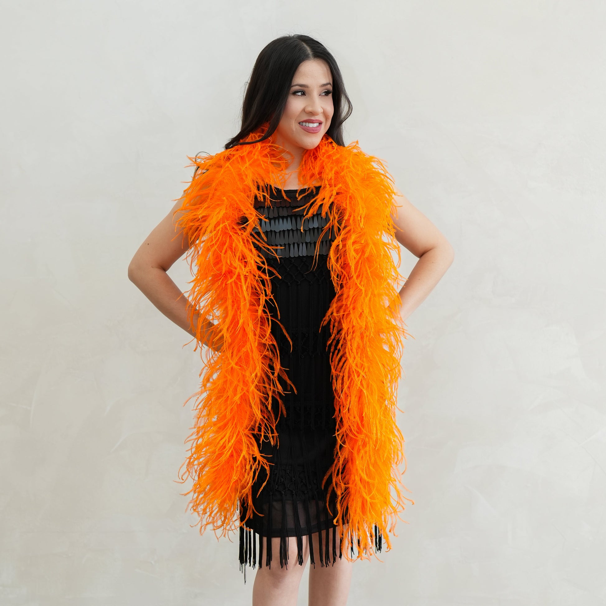 Mango Orange 2 Ply Ostrich Feather Boa - Ostrich Boa