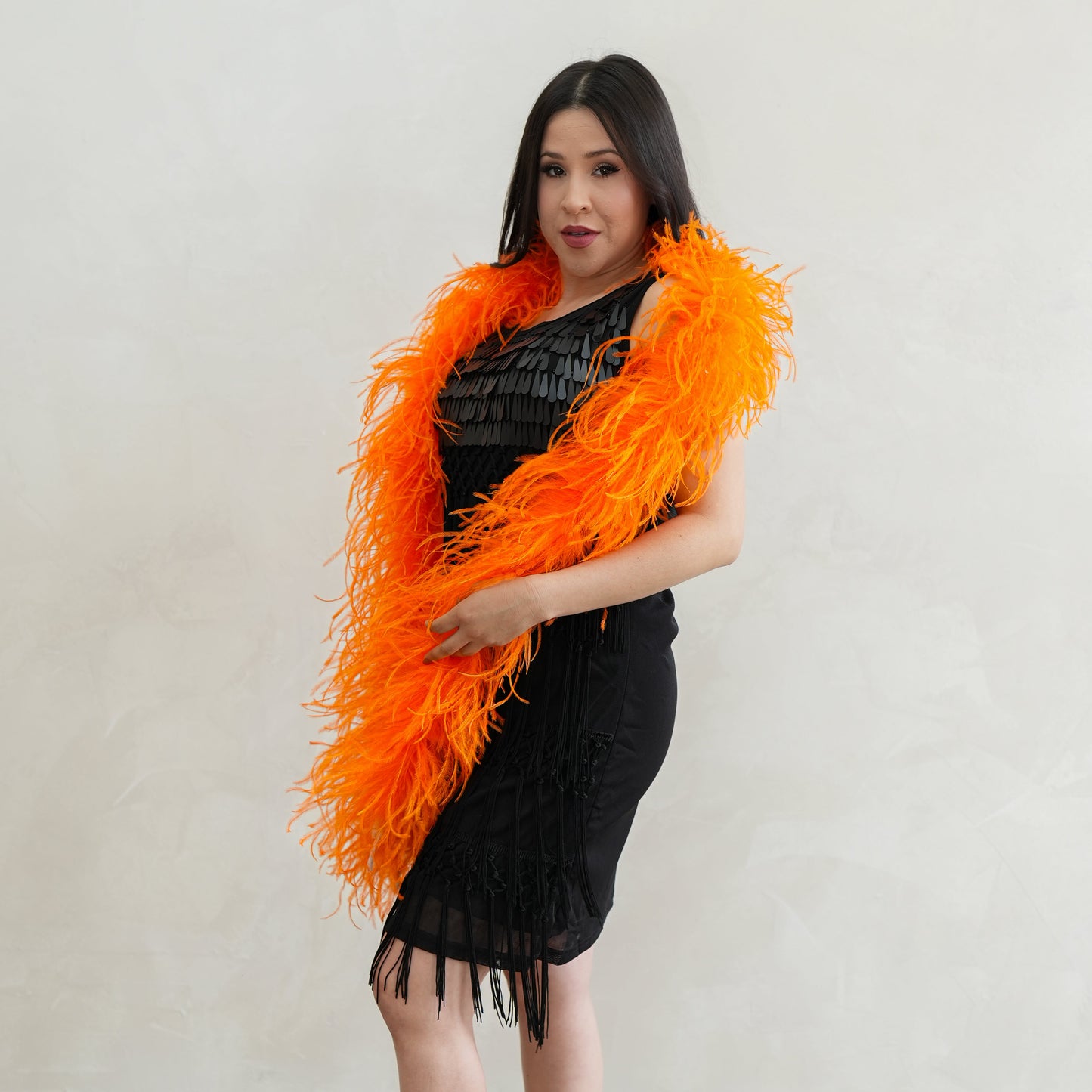 Mango Orange 2 Ply Ostrich Feather Boa - Ostrich Boa