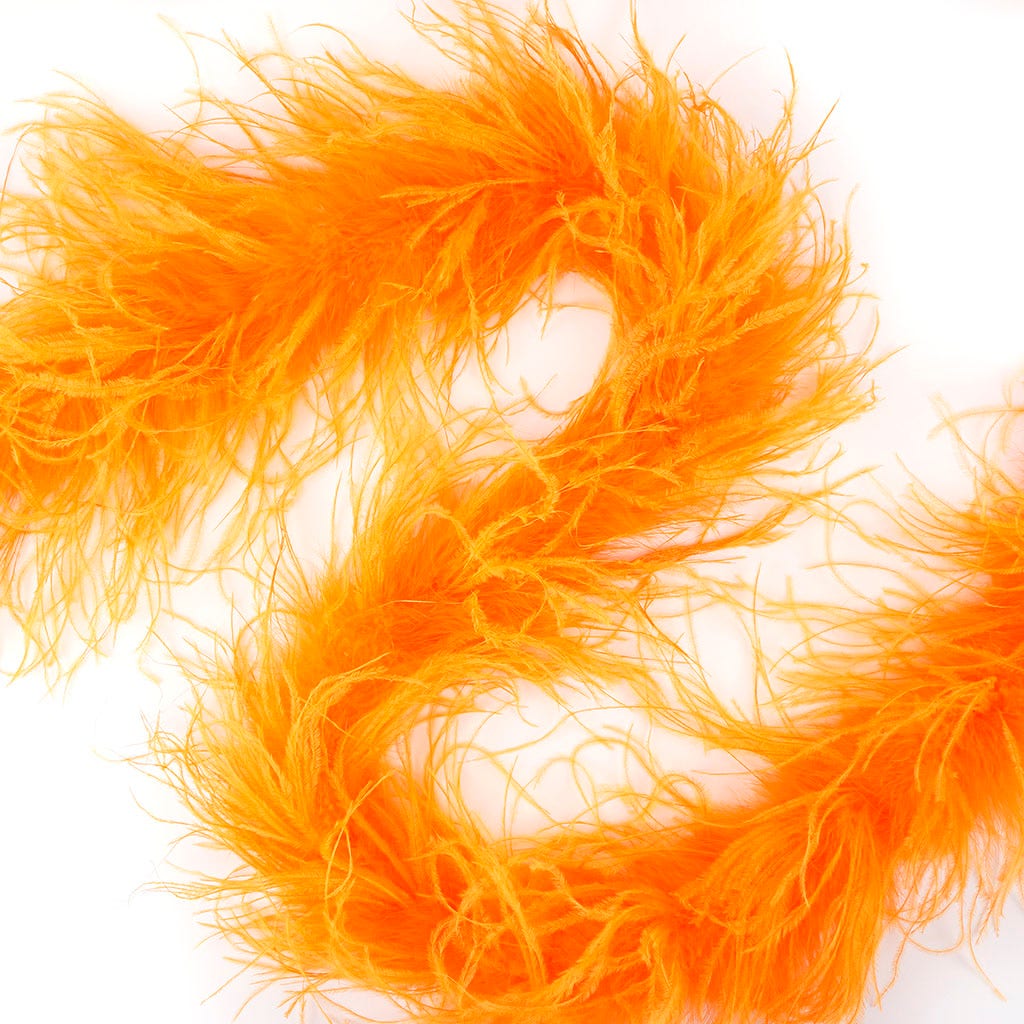 Mango Orange 2 Ply Ostrich Feather Boa - Ostrich Boa