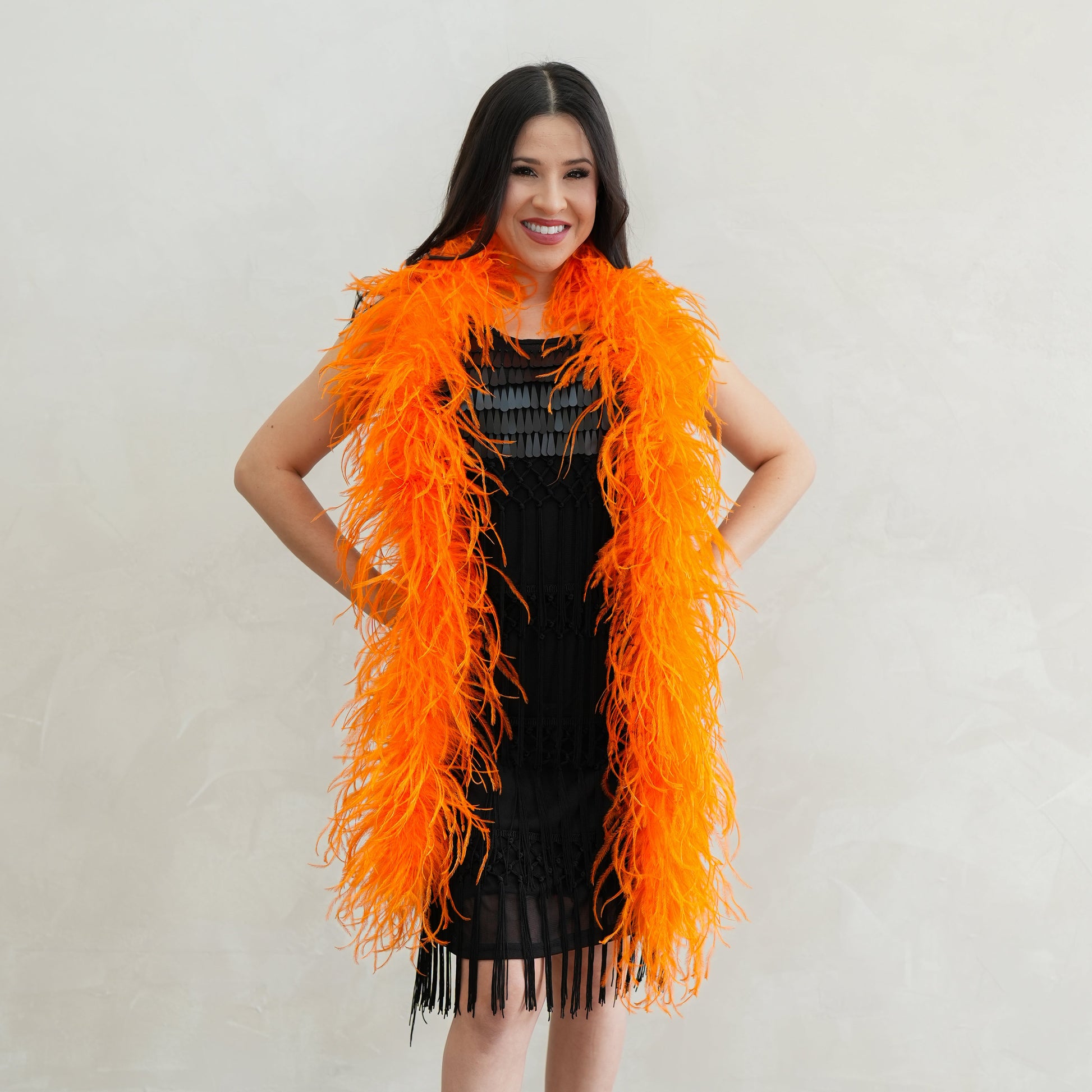 Mango Orange 2 Ply Ostrich Feather Boa - Ostrich Boa