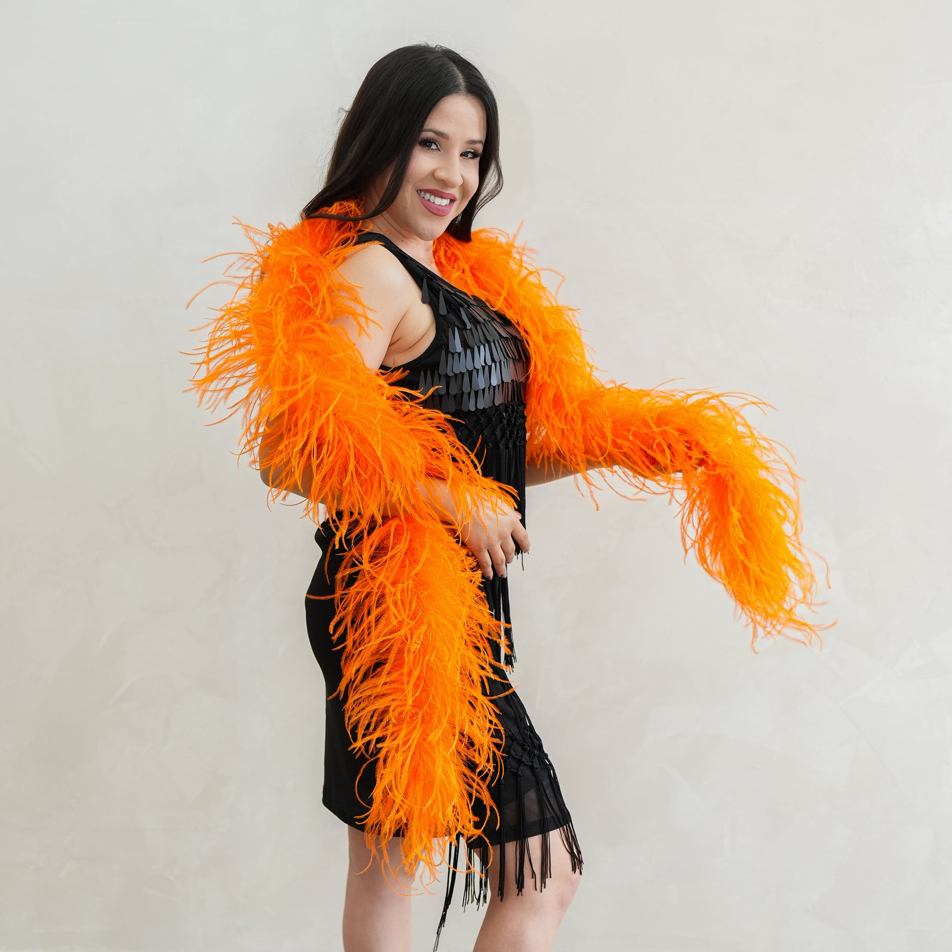 Mango Orange 2 Ply Ostrich Feather Boa - Ostrich Boa