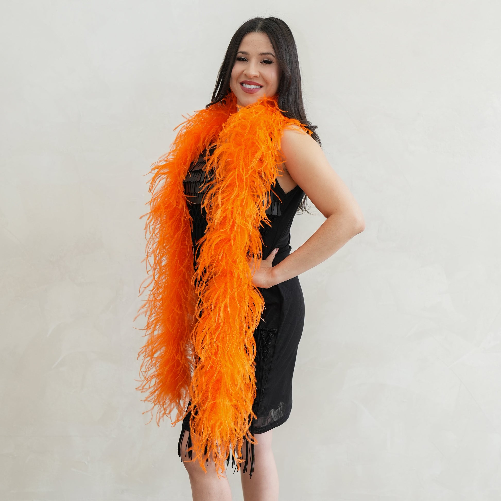 Mango Orange 2 Ply Ostrich Feather Boa - Ostrich Boa