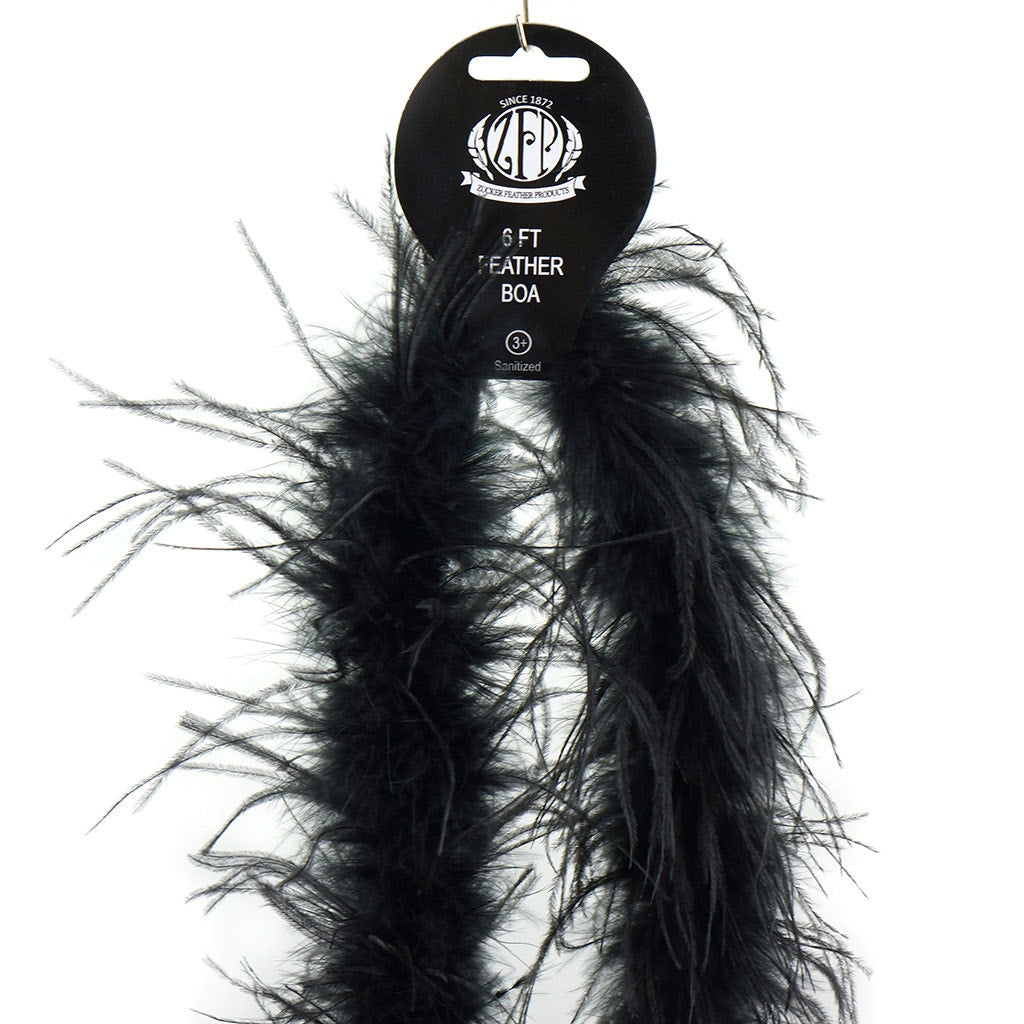 Marabou and Ostrich Feather Boa - Black - Marabou Boa