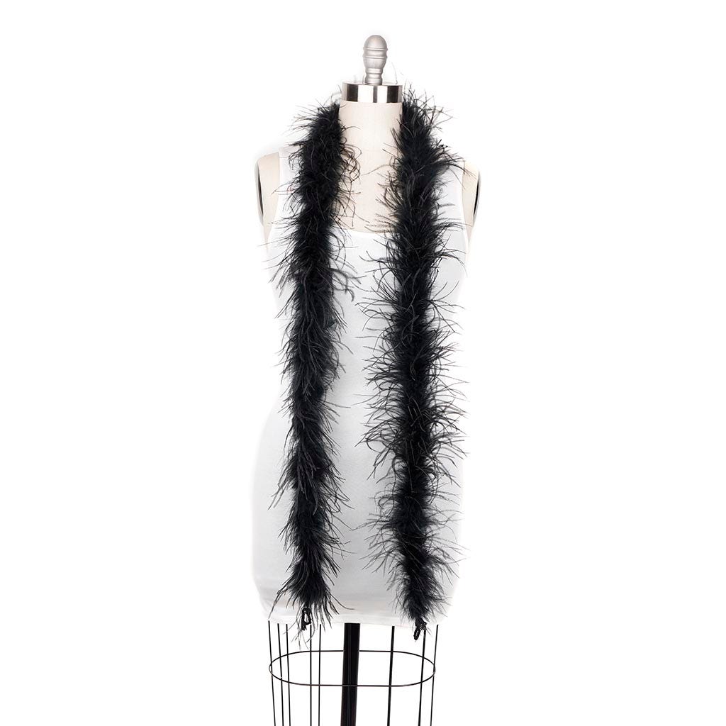 Marabou and Ostrich Feather Boa - Black - Marabou Boa