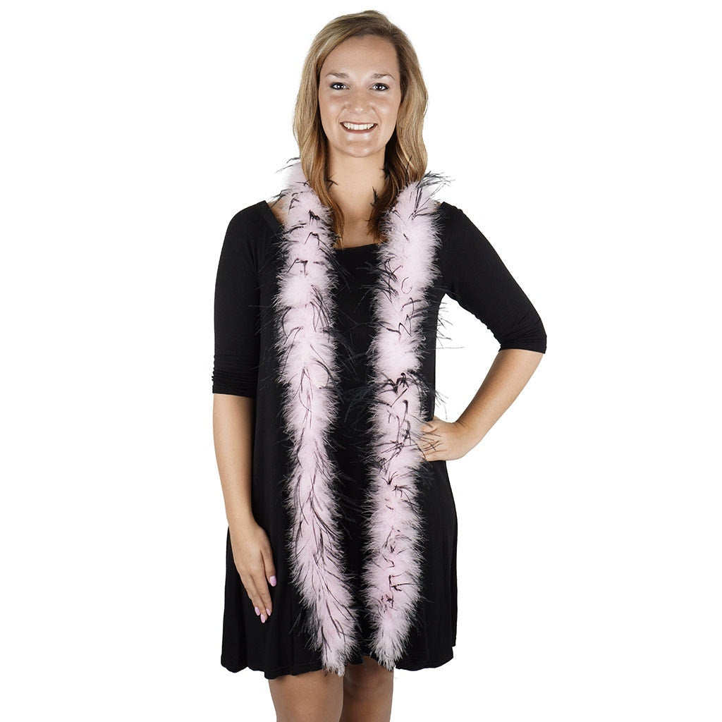 Marabou and Ostrich Feather Boa - Candy Pink/Black - Marabou Boa