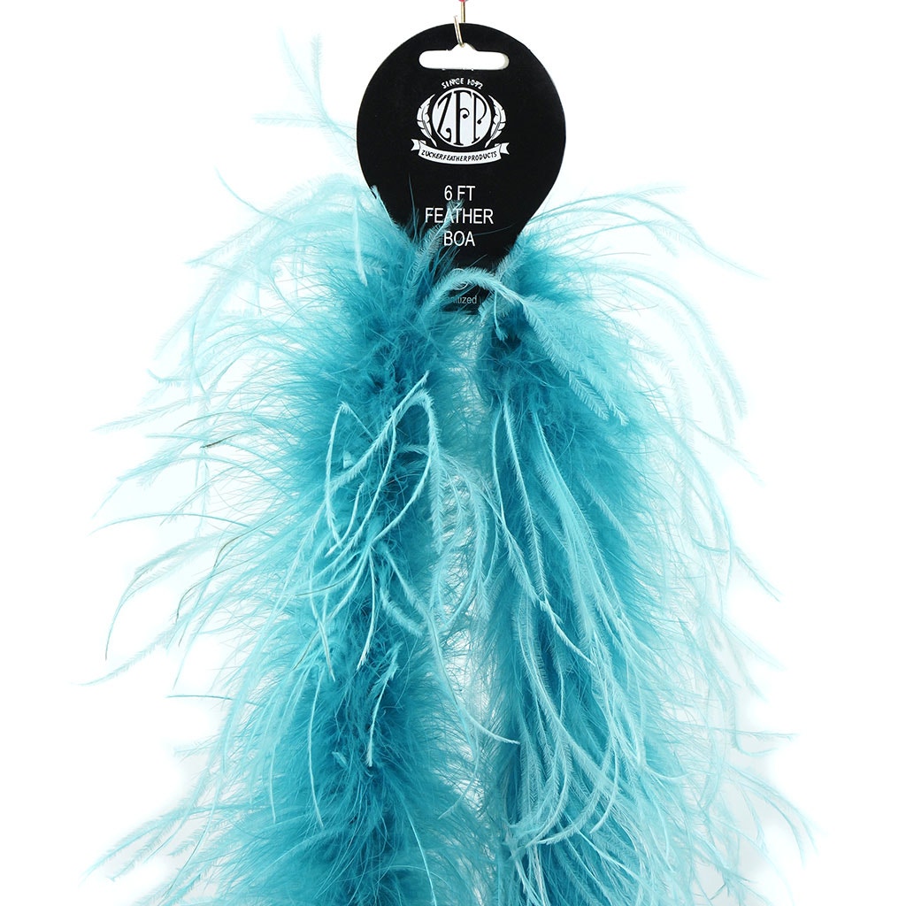 Marabou and Ostrich Feather Boa - Dark Aqua / Light Turquoise - Marabou Boa