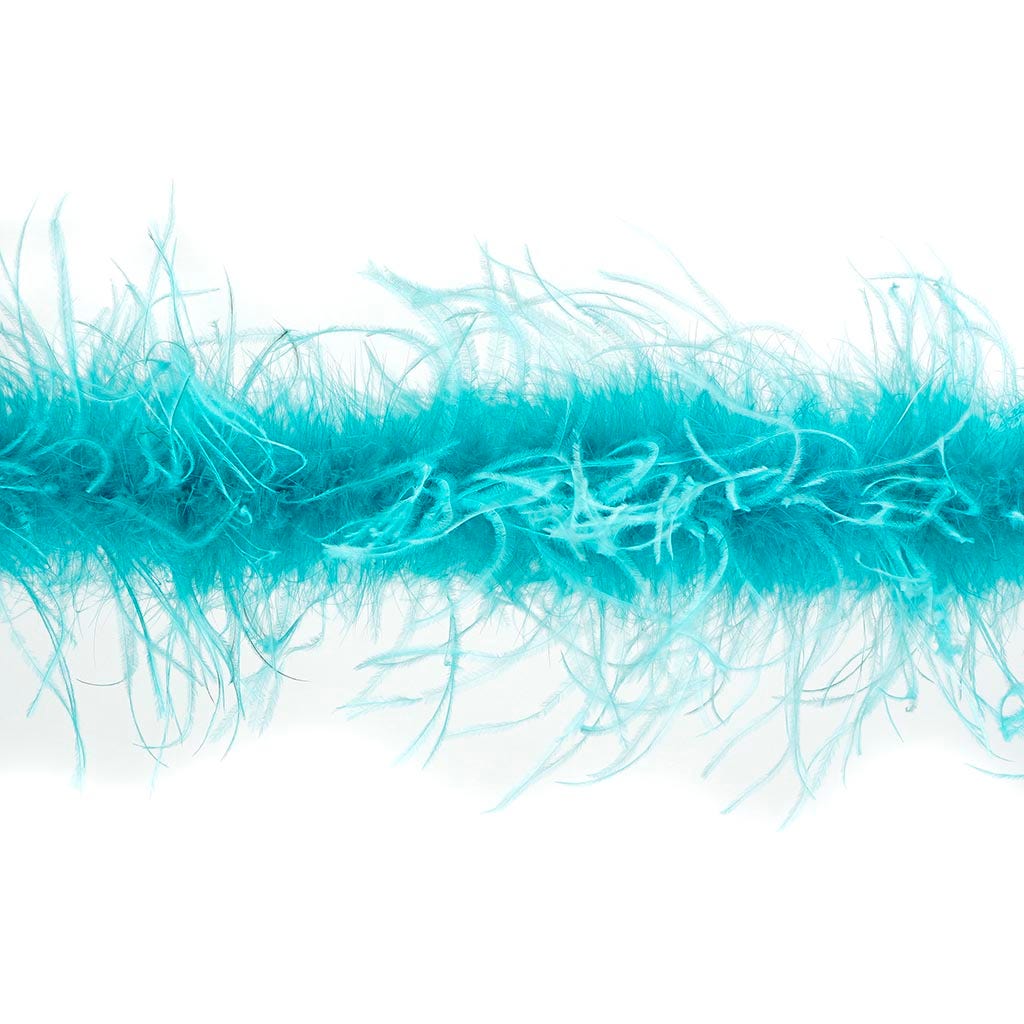 Marabou and Ostrich Feather Boa - Dark Aqua / Light Turquoise - Marabou Boa