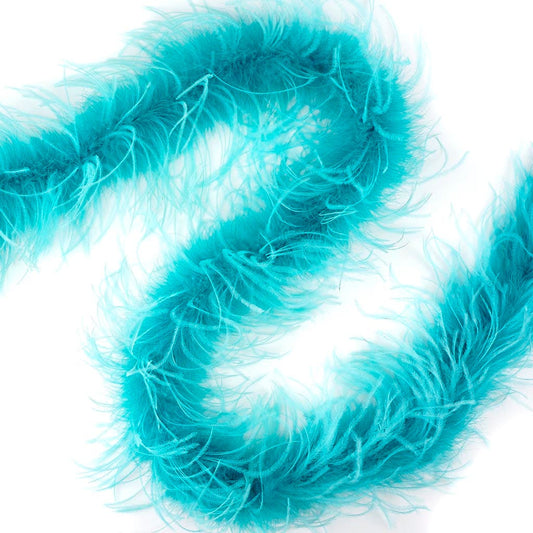 Marabou and Ostrich Feather Boa - Dark Aqua / Light Turquoise - Marabou Boa