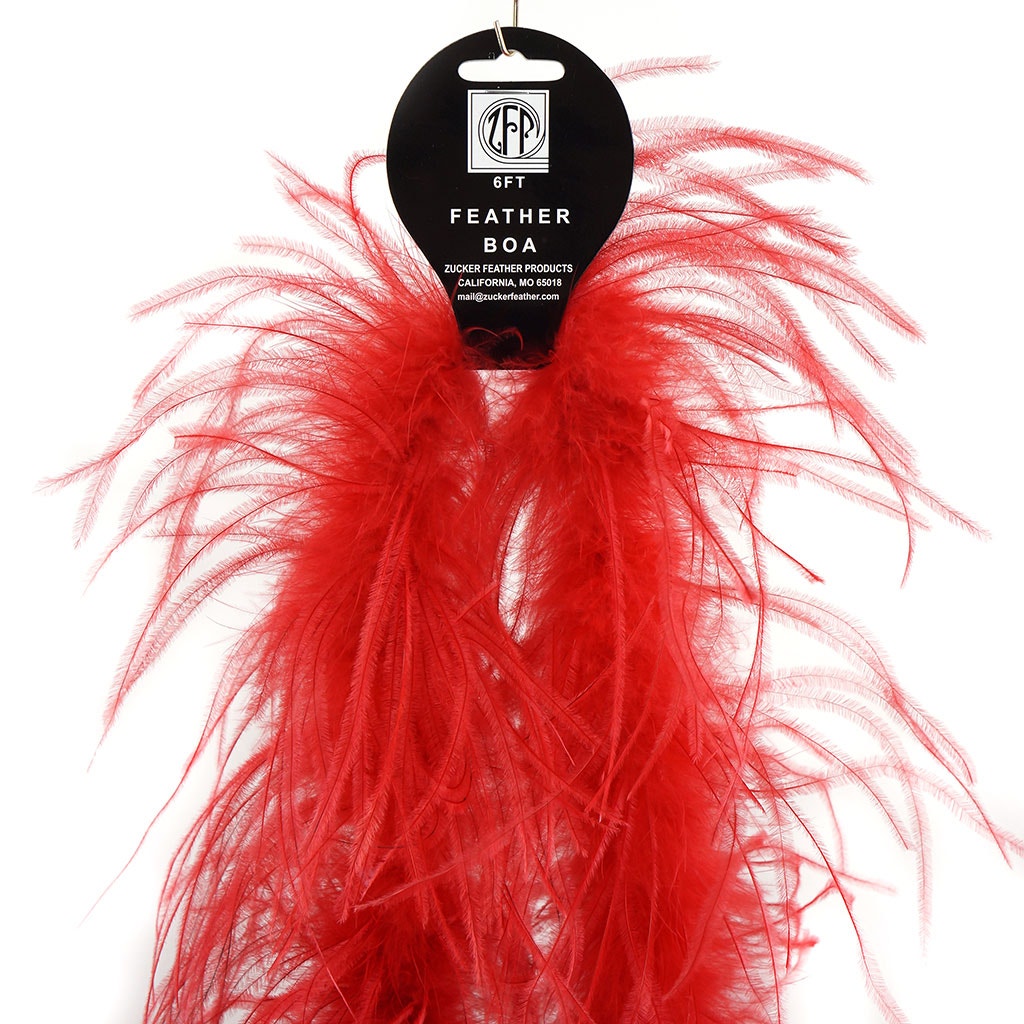 Marabou and Ostrich Feather Boa - Red - Marabou Boa