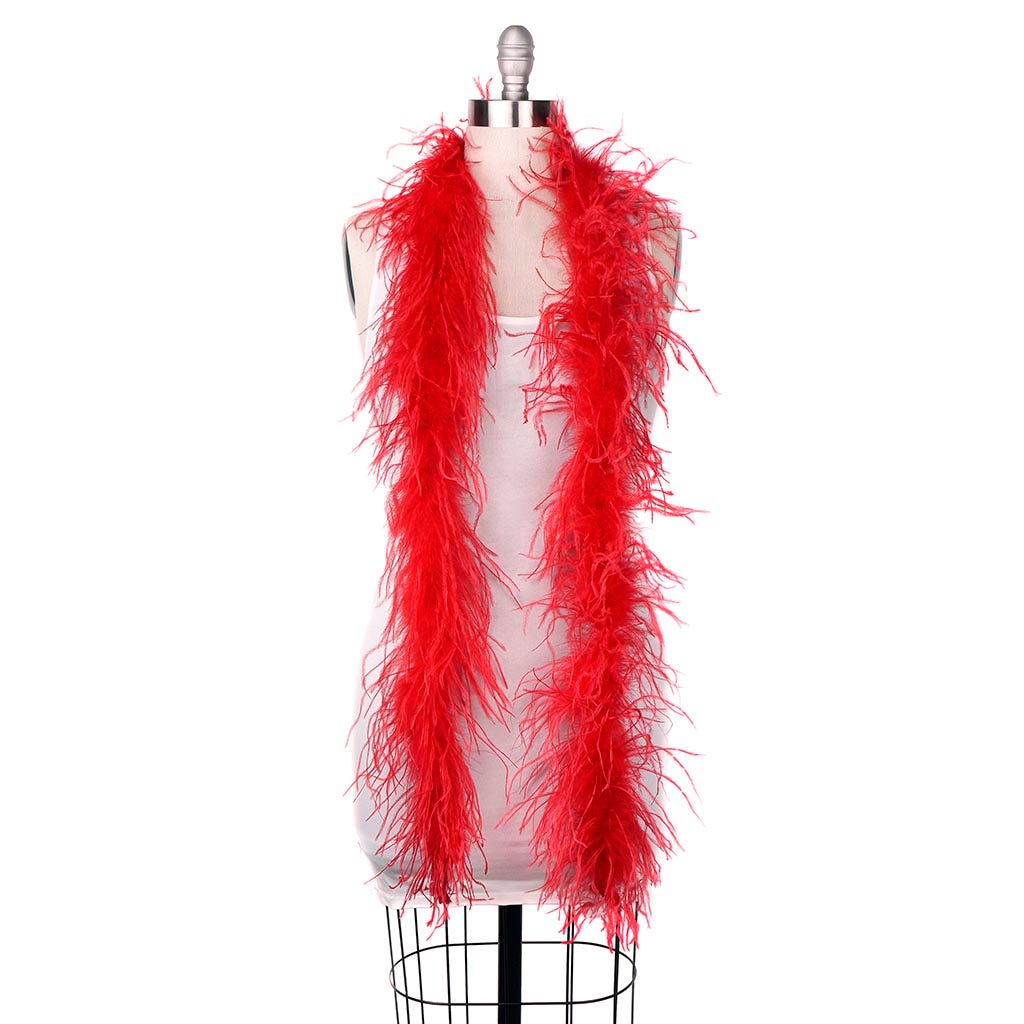 Marabou and Ostrich Feather Boa - Red - Marabou Boa