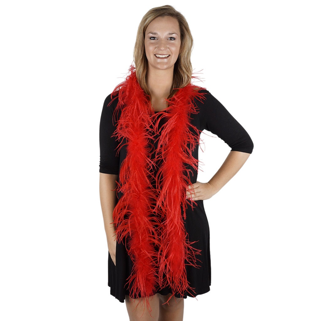 Marabou and Ostrich Feather Boa - Red - Marabou Boa