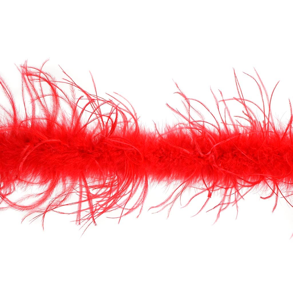 Marabou and Ostrich Feather Boa - Red - Marabou Boa