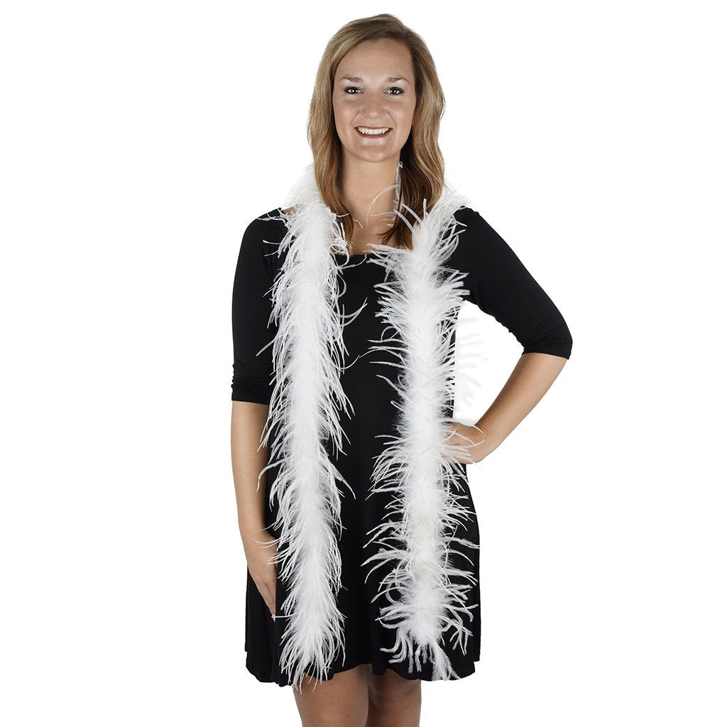 Marabou and Ostrich Feather Boa - White - Marabou Boa