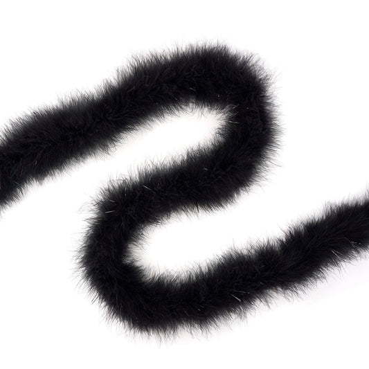 Marabou Boa with Lurex - Mediumweight - Black/Black Lurex - Marabou Boa