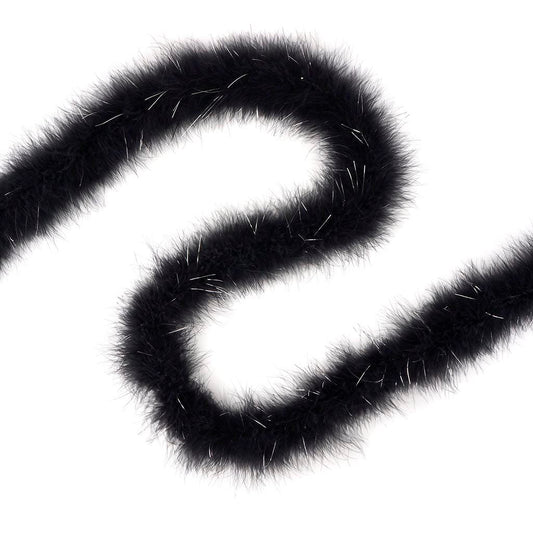 Marabou Boa with Lurex - Mediumweight - Black/Silver Lurex - Marabou Boa