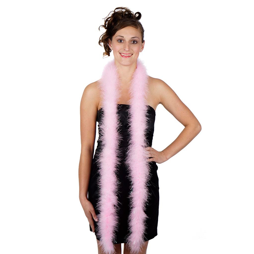 Marabou Boa with Lurex - Mediumweight - Candy Pink/Opal Lurex - Marabou Boa