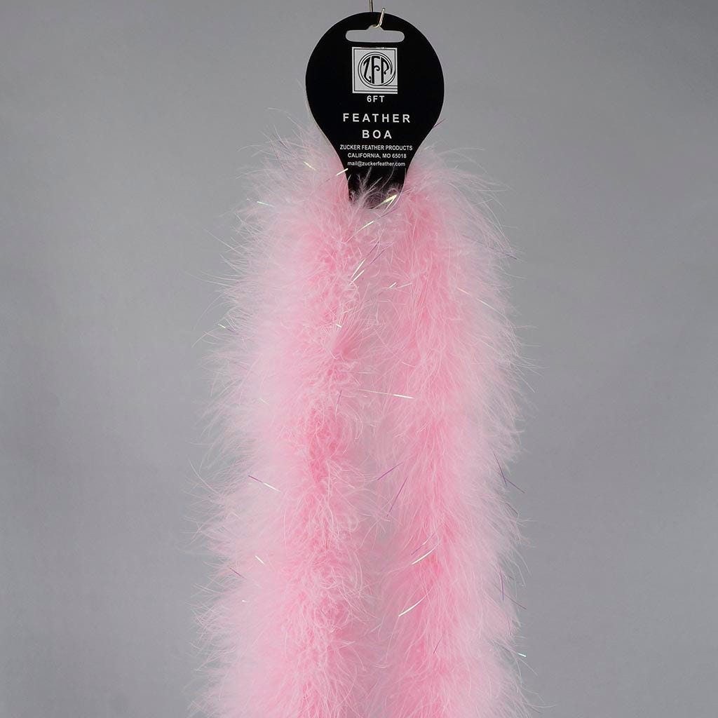 Marabou Boa with Lurex - Mediumweight - Candy Pink/Opal Lurex - Marabou Boa