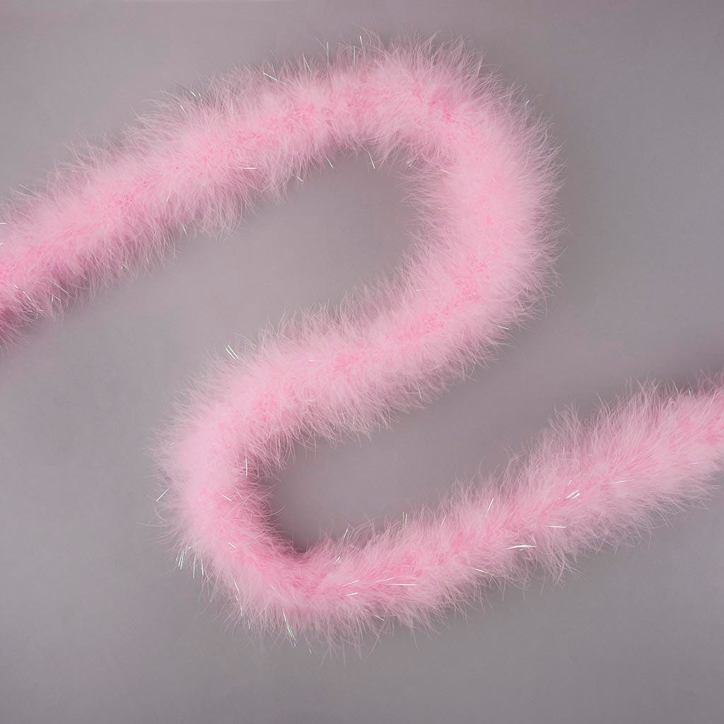 Marabou Boa with Lurex - Mediumweight - Candy Pink/Opal Lurex - Marabou Boa