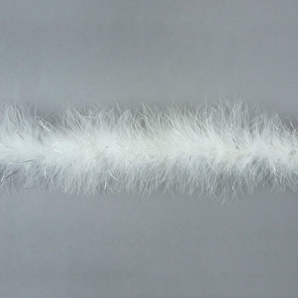 Marabou Boa with Lurex - Mediumweight - White/Silver Lurex - Marabou Boa