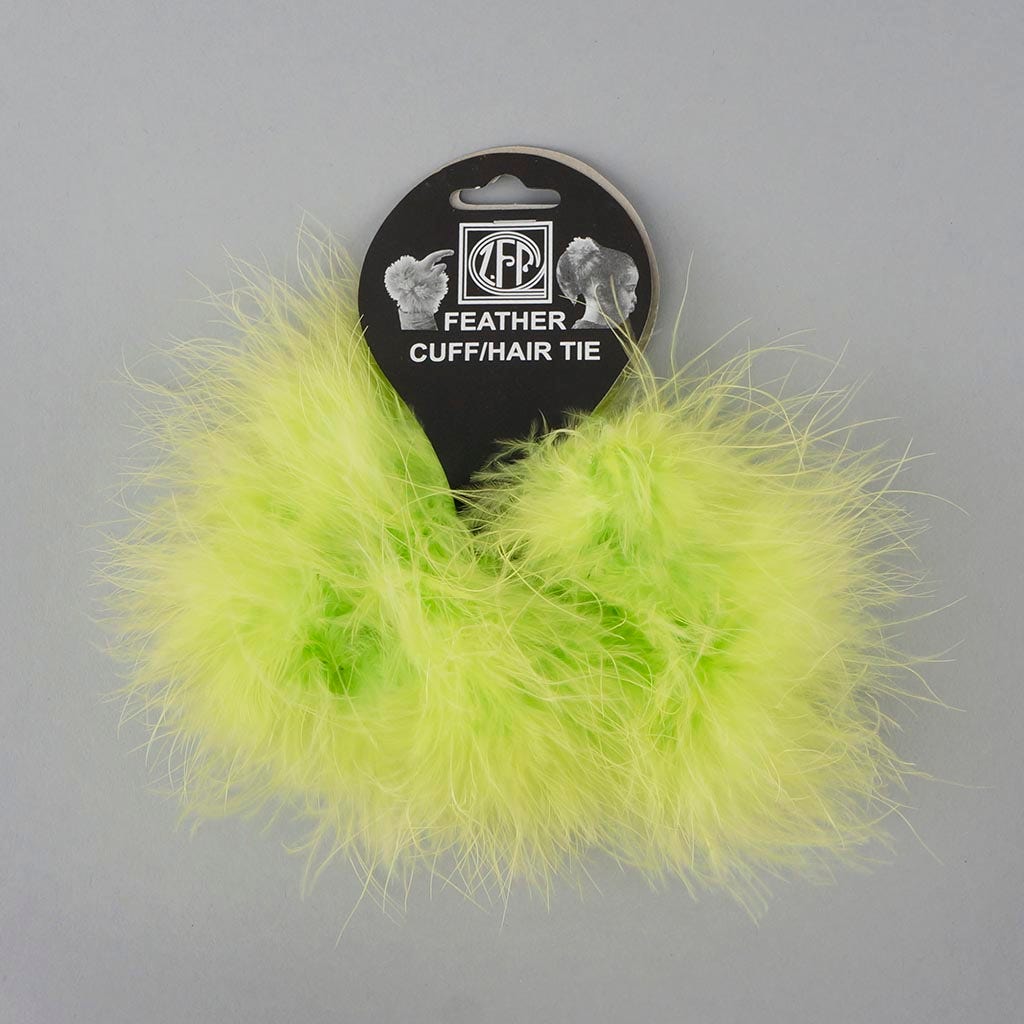 Marabou Cuffs & Hair Ties - Lime - Feathers