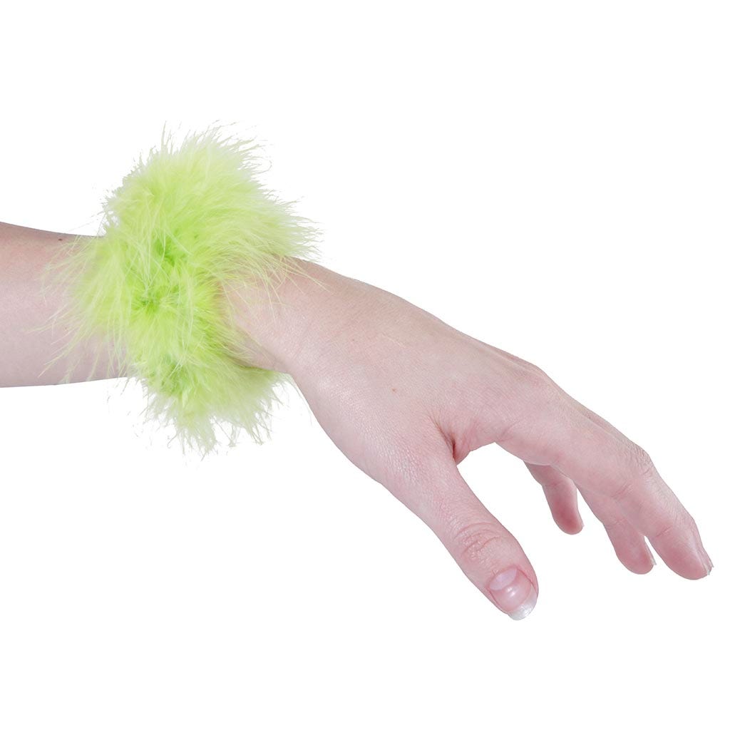 Marabou Cuffs & Hair Ties - Lime - Feathers