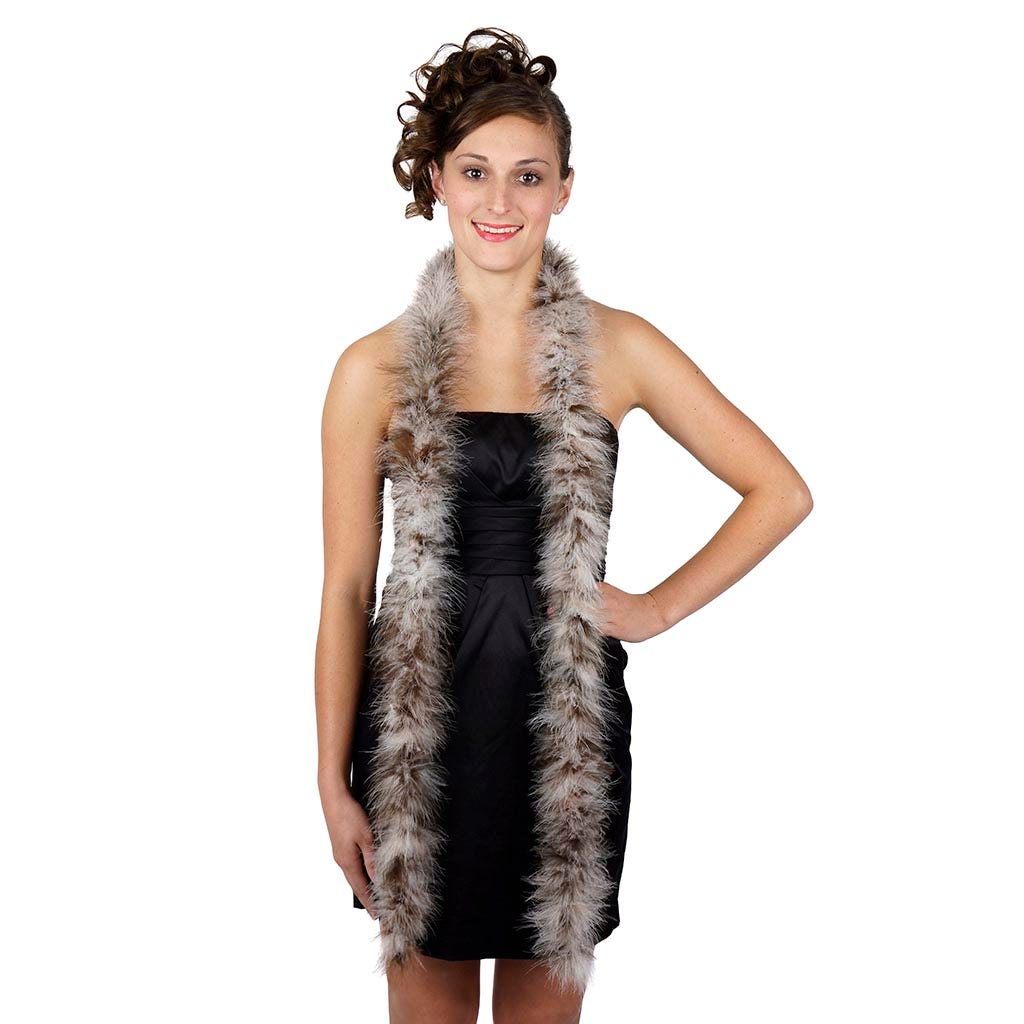 Marabou Feather Boa - Mediumweight - Coffee Cream Mix - Marabou Boa