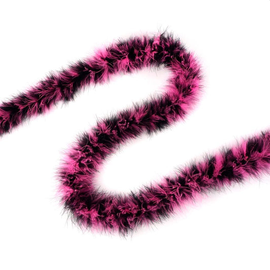 Marabou Feather Boa - Mediumweight - Pink Orient/Black - Marabou Boa