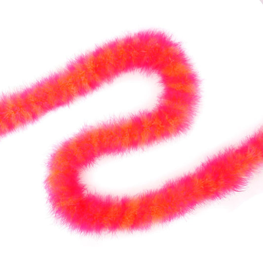 Marabou Feather Boa - Mediumweight - Tipped - Orange/Shocking Pink - Marabou Boa