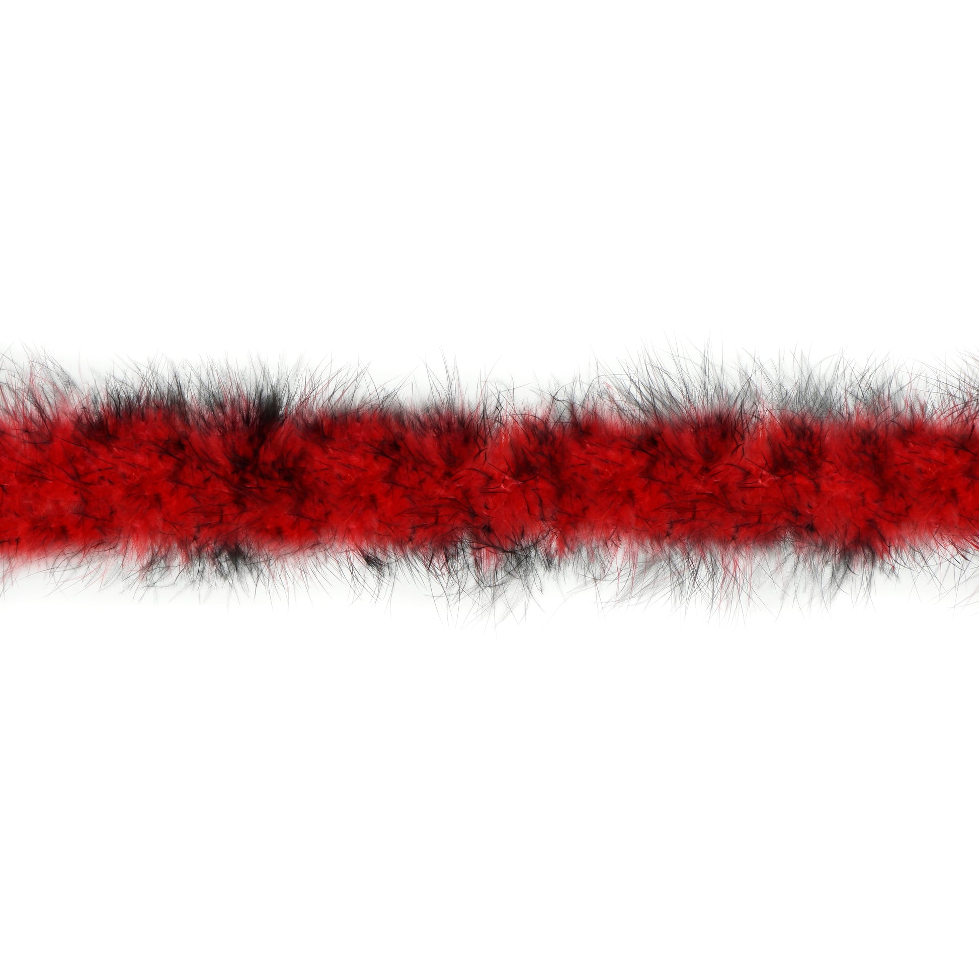 Marabou Feather Boa - Mediumweight - Tipped - Red/Black - Marabou Boa