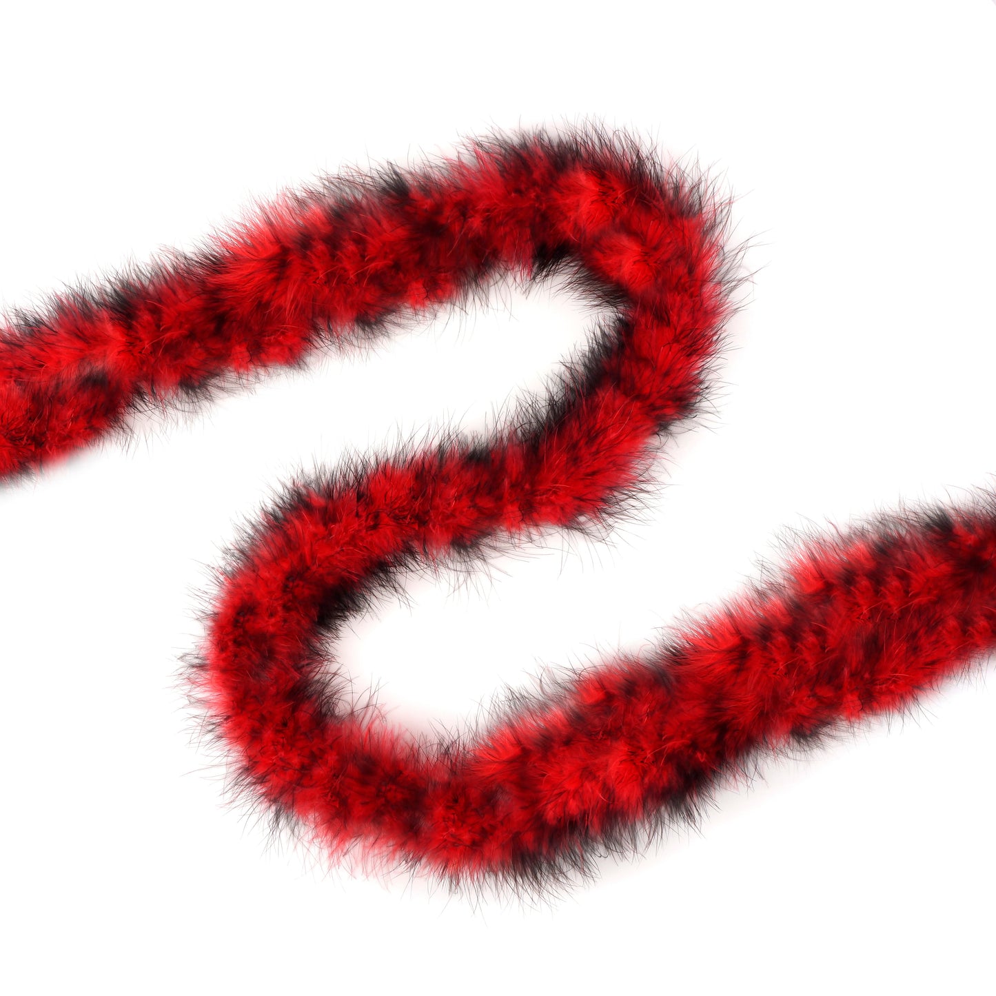 Marabou Feather Boa - Mediumweight - Tipped - Red/Black - Marabou Boa