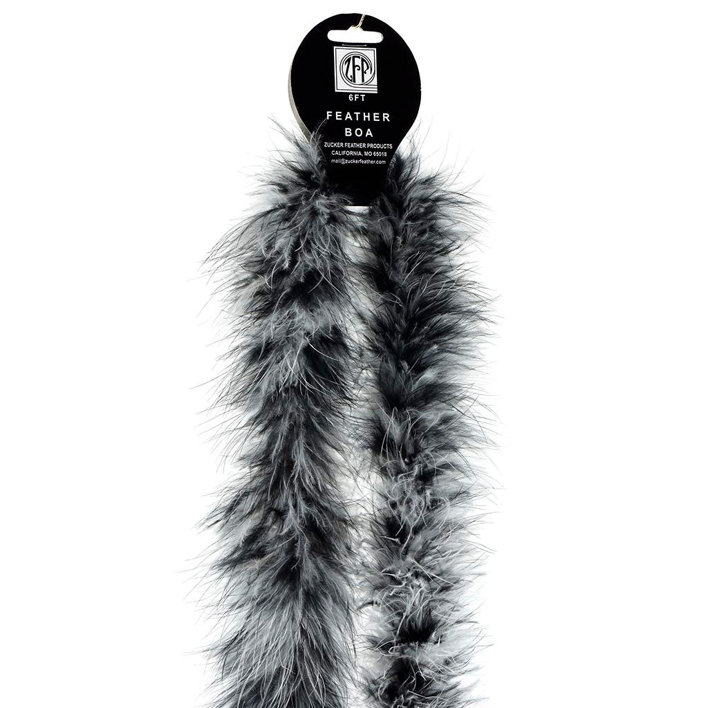 Marabou Feather Boa - Mediumweight - White/Black - Marabou Boa