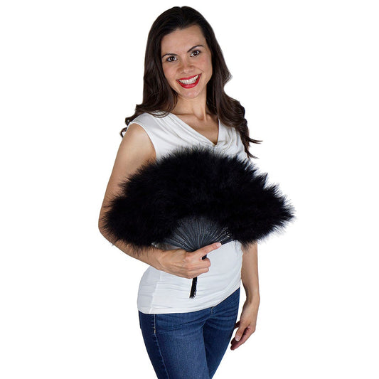 Marabou Feather Fan - Black - Feathers